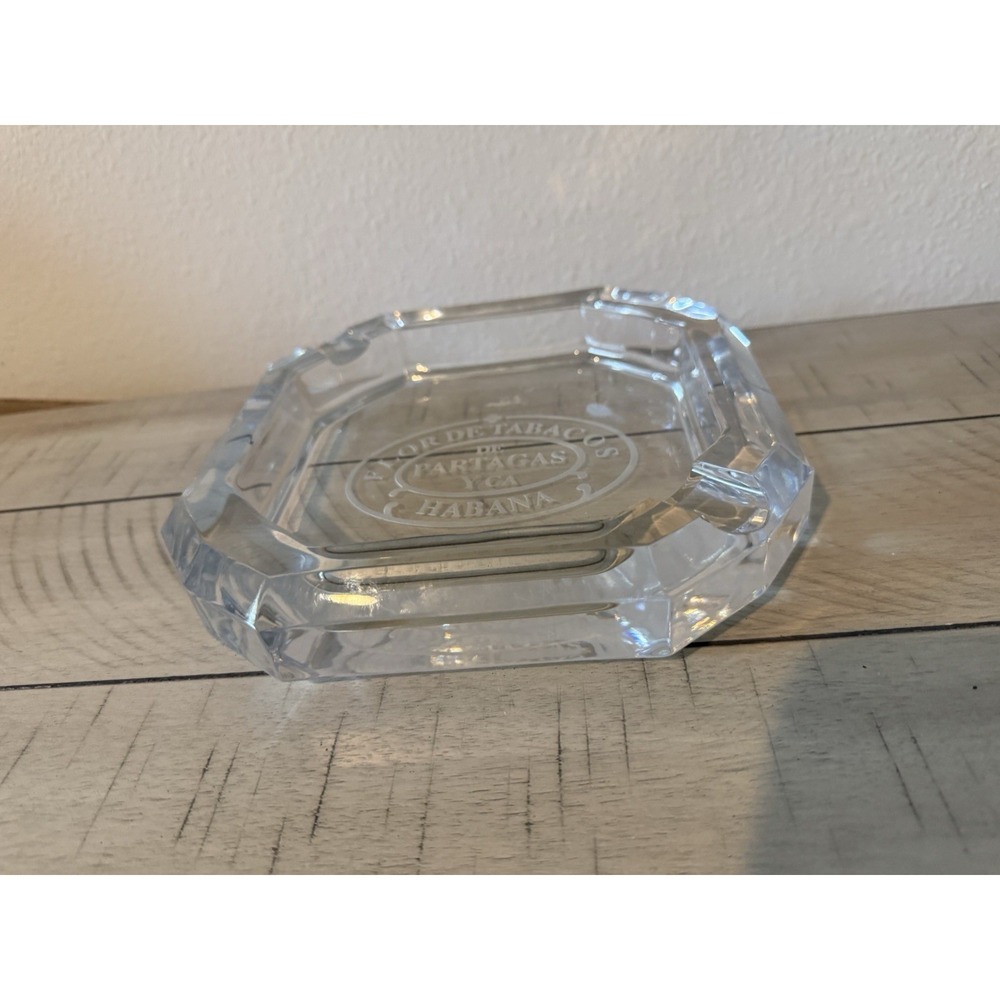 Partagas Glass Cigar Smoking Ashtray Flor de Tabacos